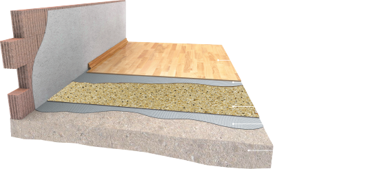 DAMTEC® black uni unter Parkett Belagunterlage Estrichdämmung Rollenware