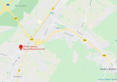 Lageplan & Anfahrt SPEBA Bauelemente Elastomerlager Gleitlager Schwingungsschutz Neoprenlager Baulager Treppenlager Schallschutzstreifen Ingenieure Lageplan